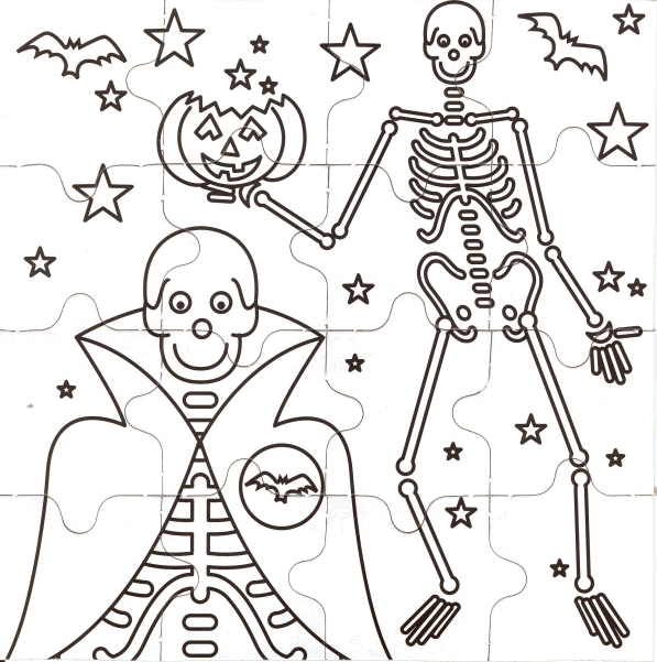 Planilha de quebra-cabeça de palavras de halloween com desenho de  feiticeiro, bruxa, abóbora e fantasmas.