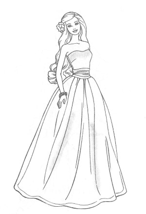 Desenho Barbie on Colorir Desenho Da Barbie Princesa Vestido De Princesa Para Colorir