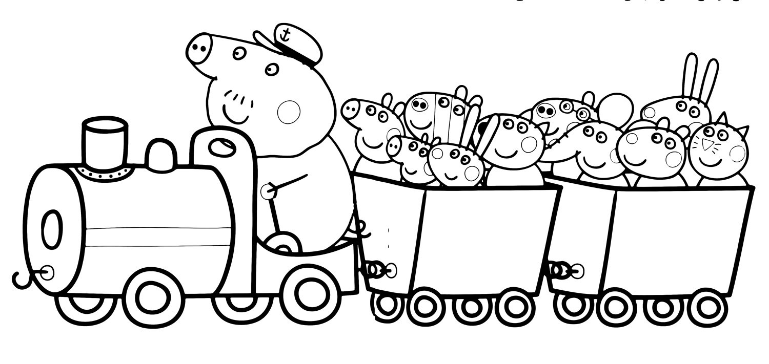 Peppa Pig Car Coloring Pages