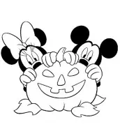 desenho colorir Halloween-Mickey-Minnie-Mouse