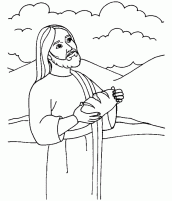 desenho colorir jesus compartilha pao