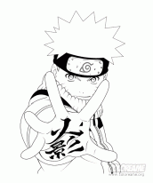 Desenho de Naruto puxando para fora a língua para Colorir