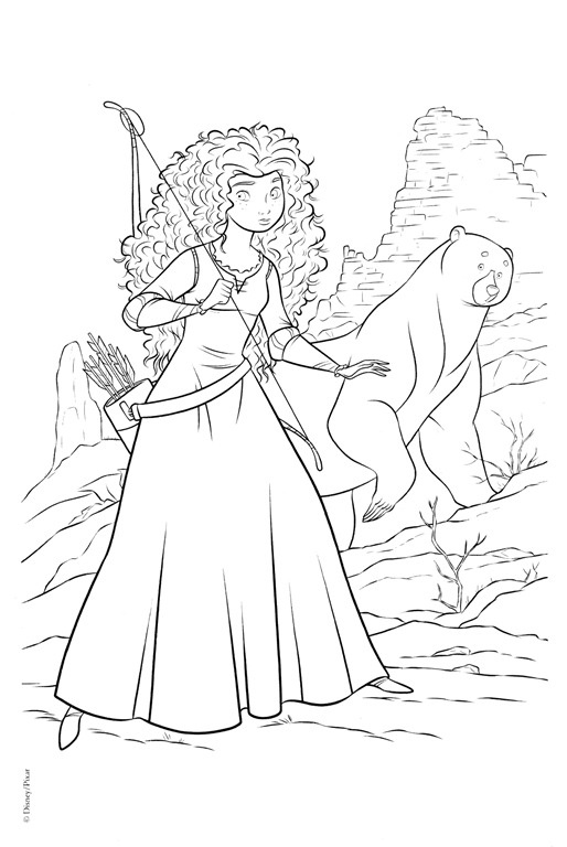 desenho disney colorir brave valente indomavel