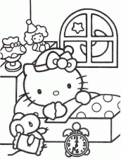 desenho hello kitty casa dormindo