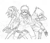 Desenho de Sakura, Naruto e Sasuke