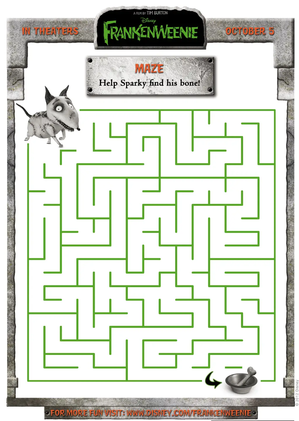 jogos do Frankenweenie labirinto