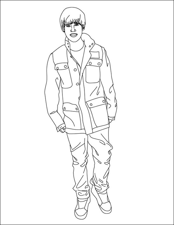 justin bieber colorir desenho