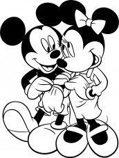 mickey e minnie conversando desenho colorir