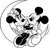 mickey e minnie mundo da lua desenho colorir