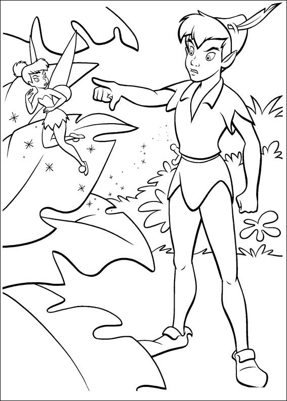 peter pan e sininho colorir