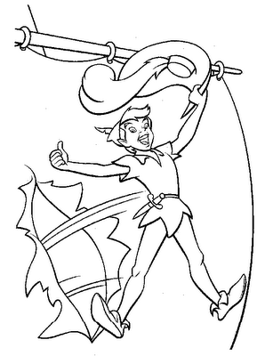 peter pan para colorir imagem