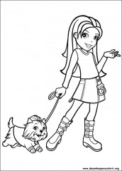 polly com seu cachorro desenho para colorir