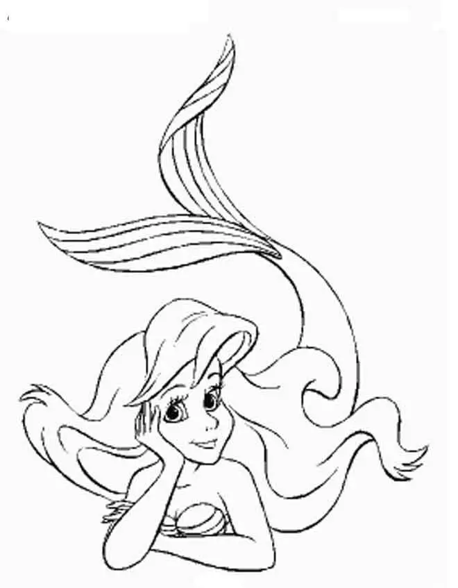 a pequena sereia online para colorir