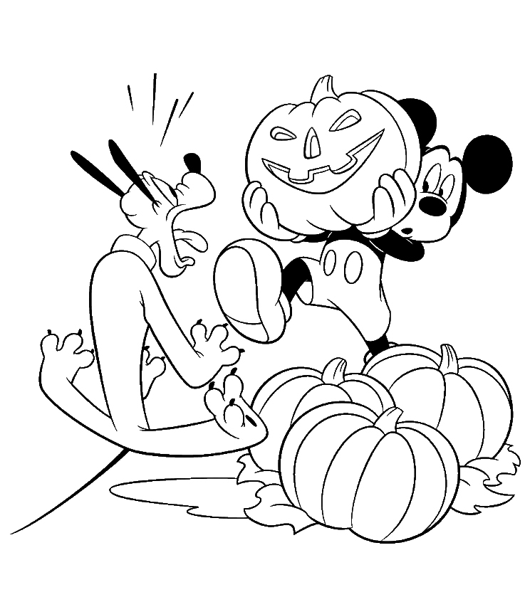 abobora halloween pluto mickey