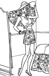 barbie estilo casual colorir