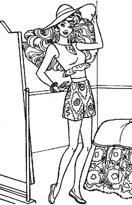 barbie estilo casual colorir