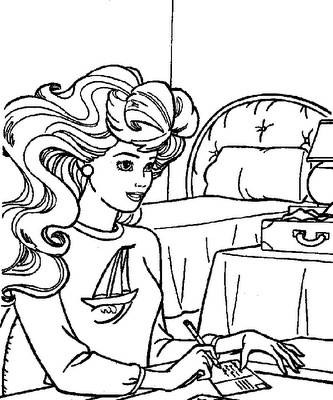 barbie quero ser escritora para colorir