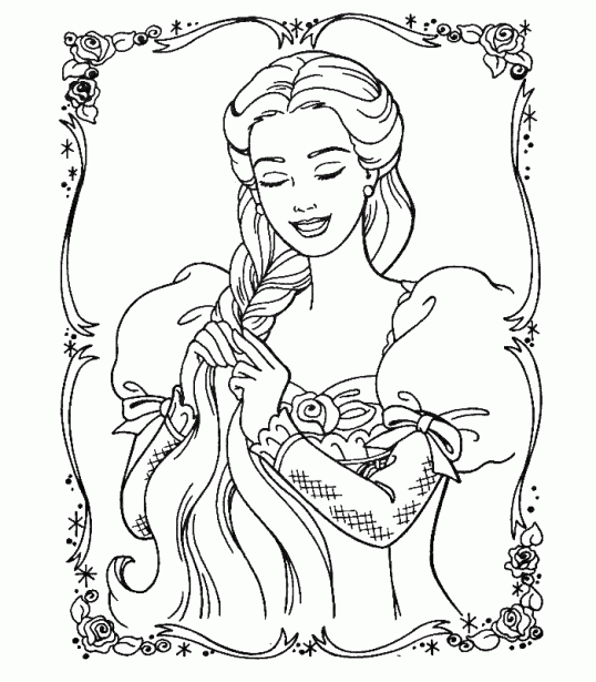 barbie rapunzel princesa disney colorir