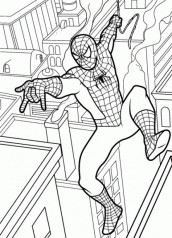 Desenho de Homem-Aranha levanta a placa de aço para colorir