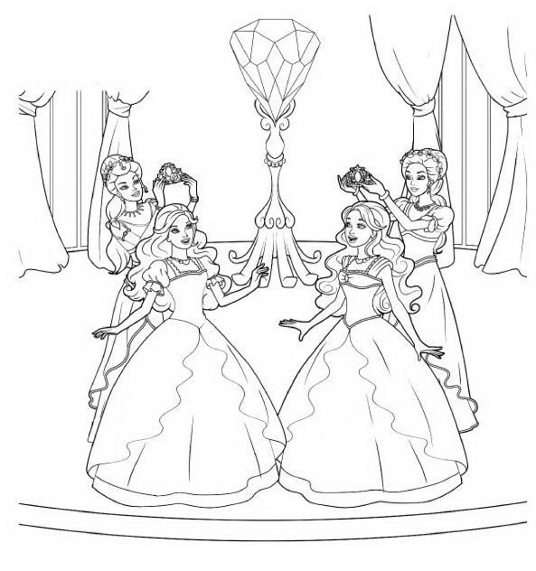 desenho barbie castelo de diamante para colorir