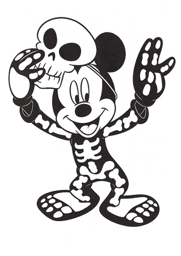 desenho do esqueleto humano mickey