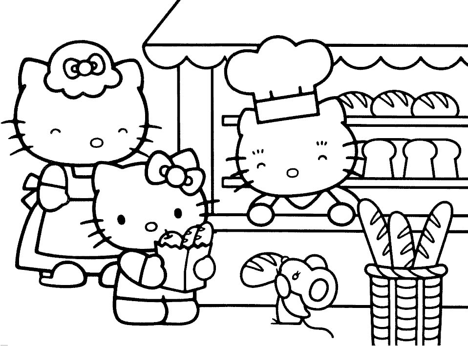 desenho hello kitty para colorir