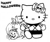 desenho helloween hello kitty colorir