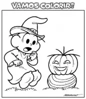 desenhos para colorir halloween monica cebolinha