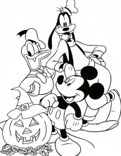 halloween para colorir mickey pluto pateta