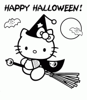 hello kitty halloween colorir