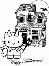 hello kitty helloween pintar colorir