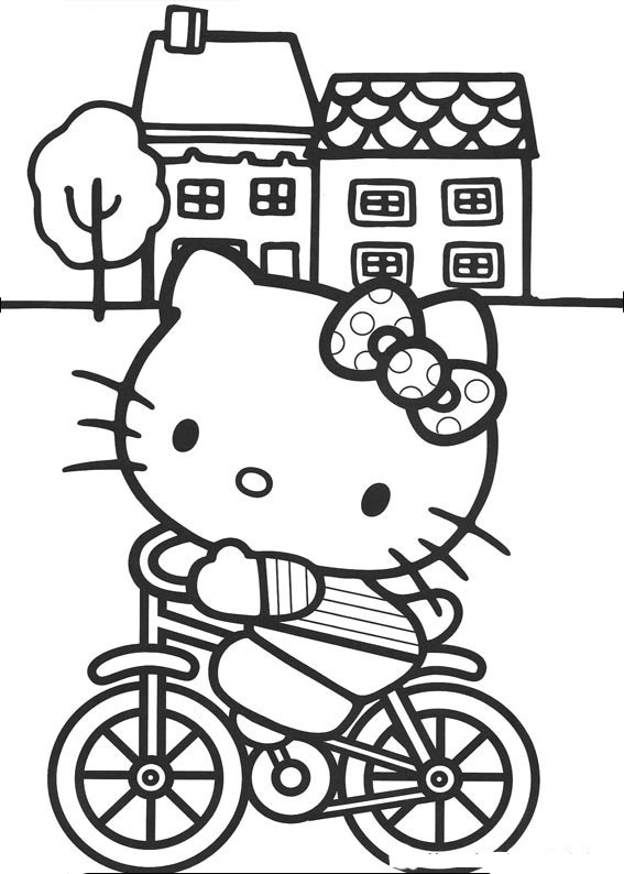 hello kitty para colorir e imprimir