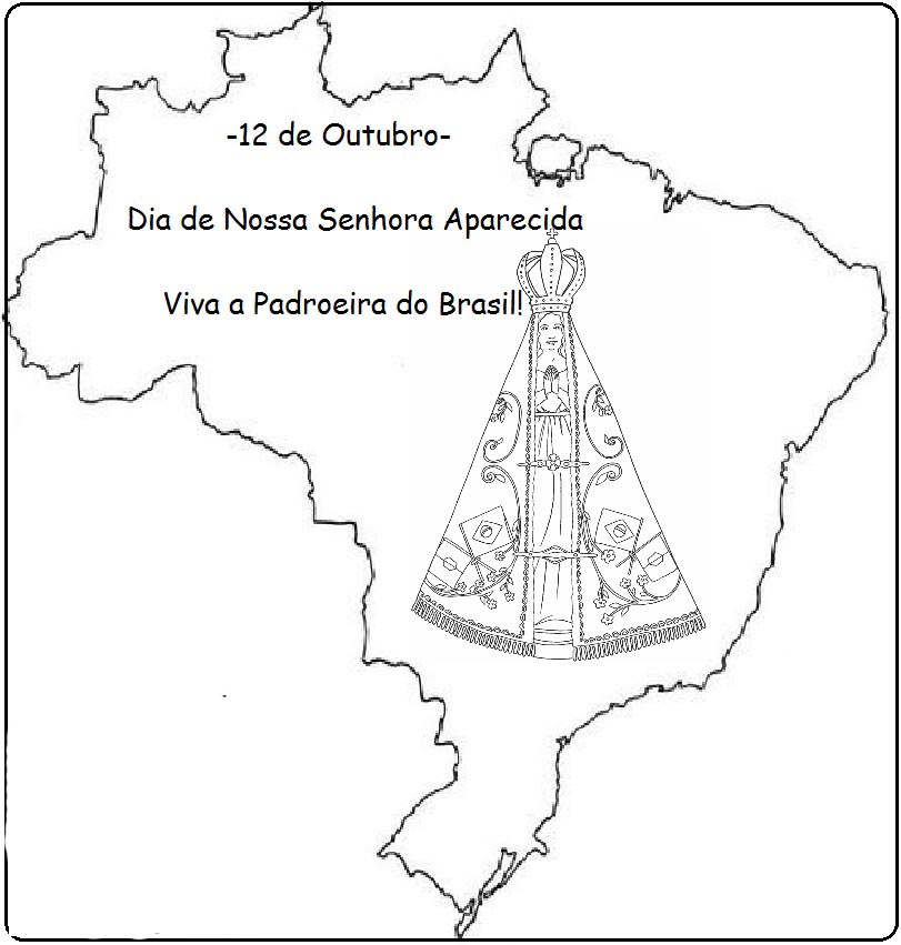 nossa senhora aparecida para colorir