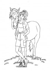 barbie cavalo colorir