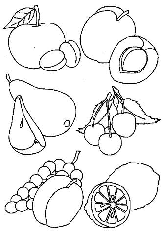 figuras de frutas para colorir