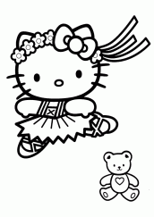 hello kitty bailarina para colorir