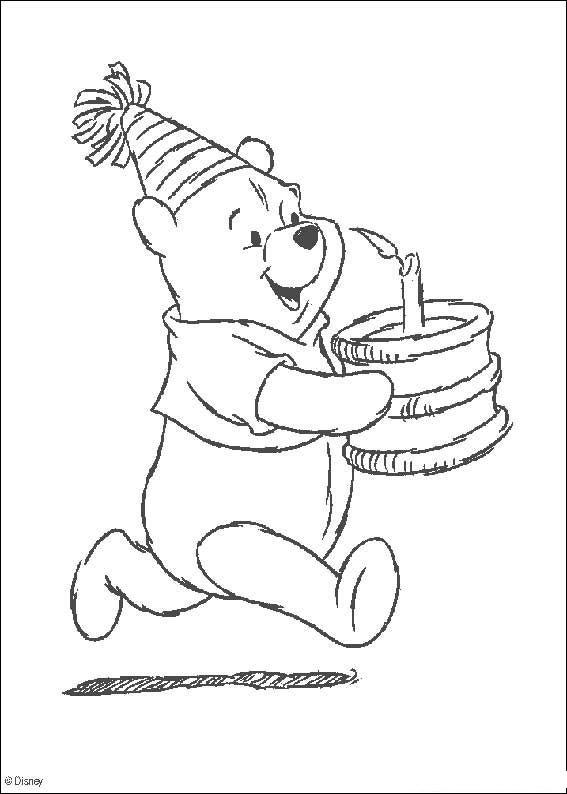 pooh bolo para colorir