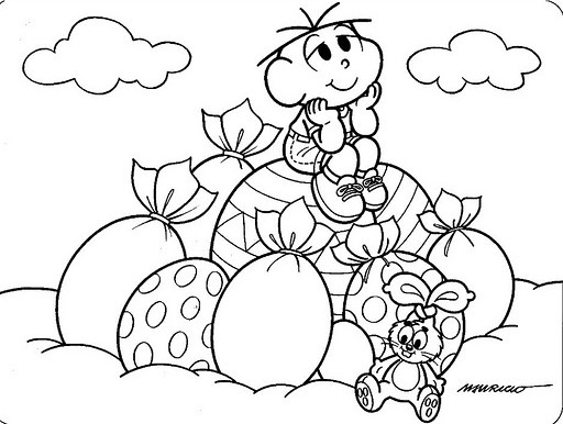 desenho do cebolinha pascoa para colorir