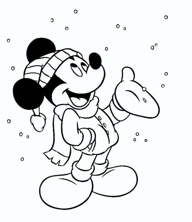 desenho para coloirir o natal do mickey