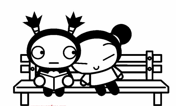 desenho para colorir pucca