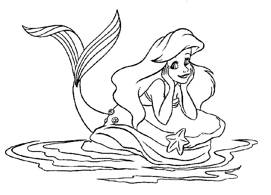 desenhos da disney para colorir pequena sereia