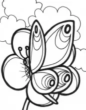desenhos de borboletas com flores colorir
