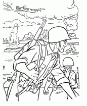 desenhos de soldados de guerra para colorir