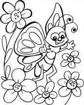 desenhos para colorir e imprimir de flores e borboletas