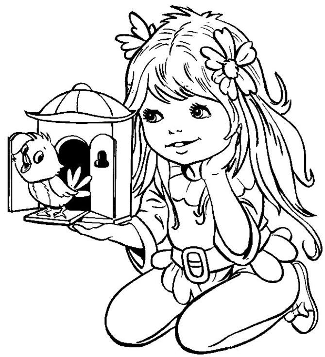 menina brincando para colorir