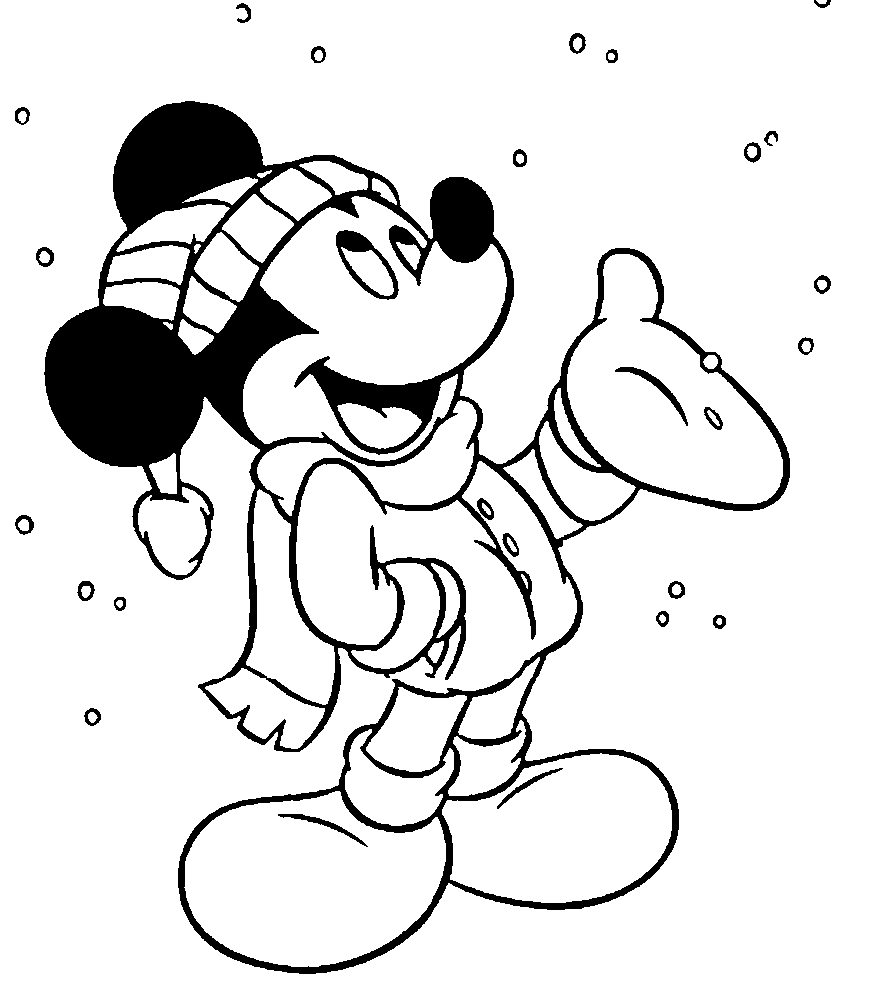 mickey mouse colorear nieve