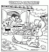 turma da monica pascoa para colorir