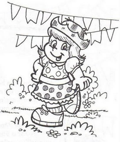 desenho de festa junina para colorir