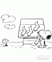 Desenho de Snoopy pintando um quadro para colorir - Tudodesenhos