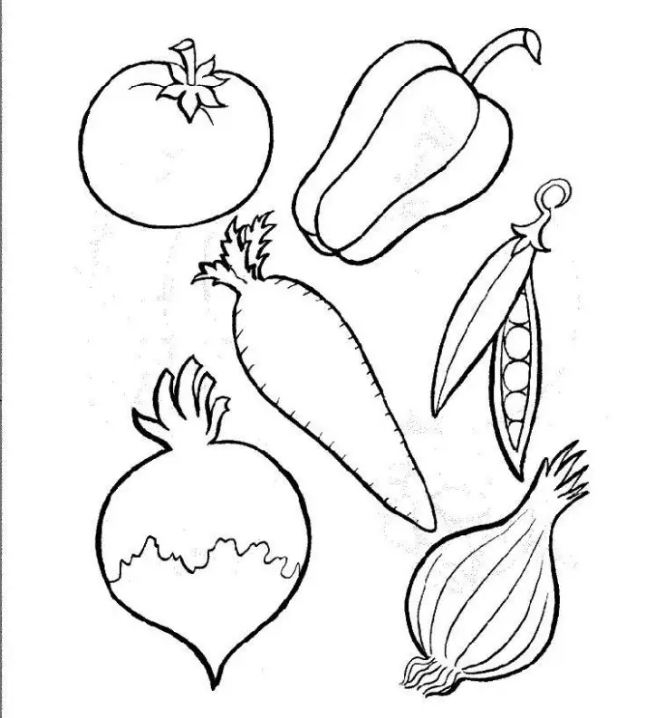 figuras de legumes para colorir